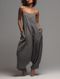 Women's Minimalist Loose-Fit Strappy Jumpsuit MDZ0151F6Y