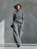 Women's One-shoulder Cut-out Modern Knit-Blend Set MDA2539G2I